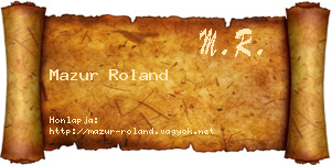 Mazur Roland névjegykártya